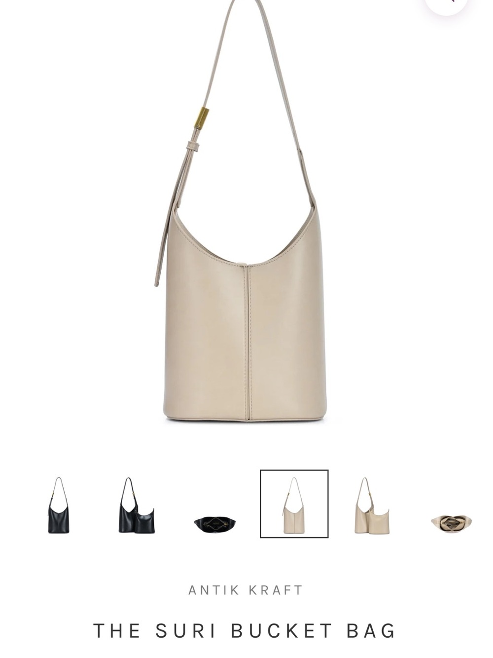 Antik Kraft Suri Bucket Bag — Cream Shoulder Hobo